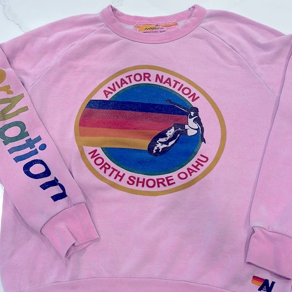 Aviator Nation Tops Aviator Nation Pink Sweatshirt Poshmark